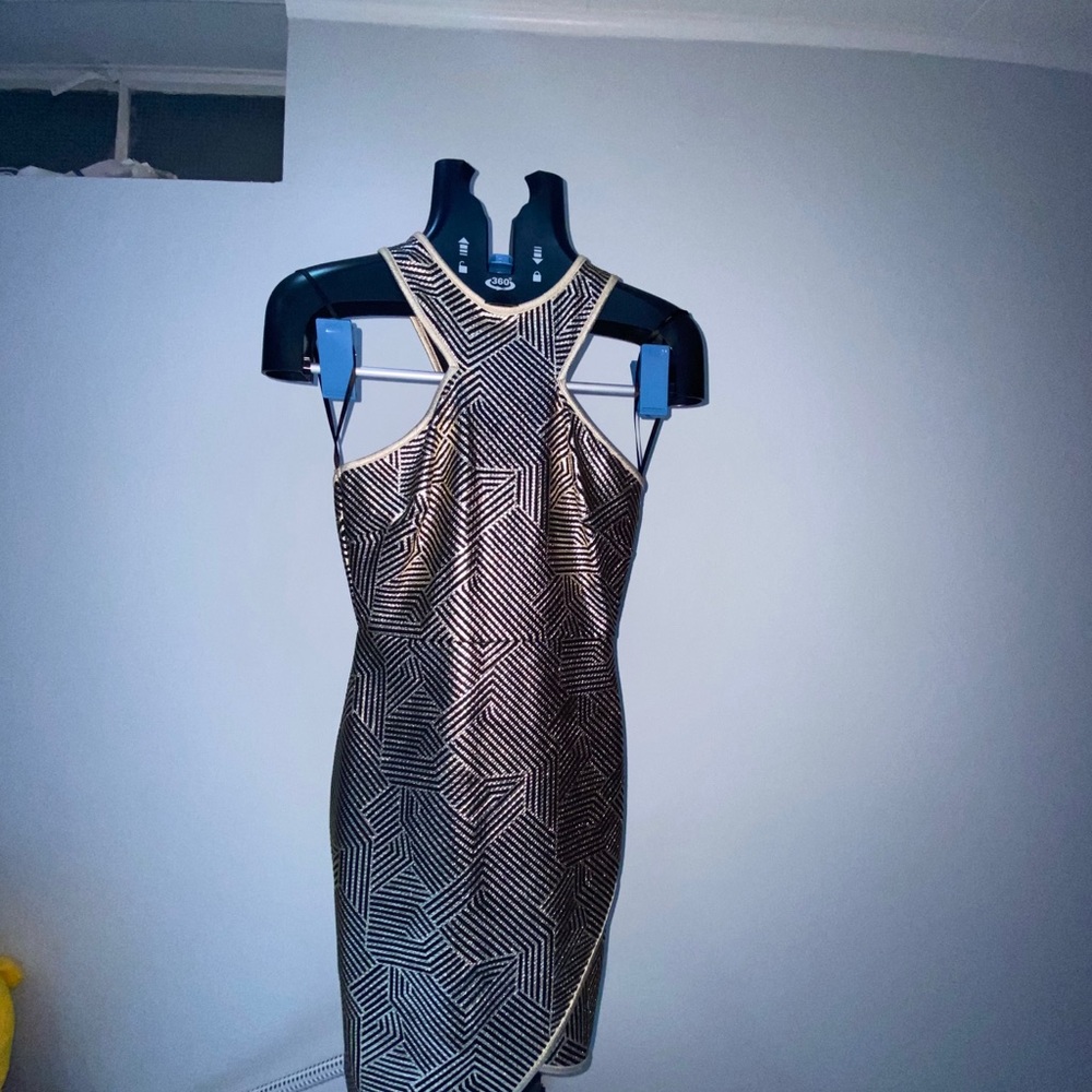 Gold & Black Knee-High Dress
